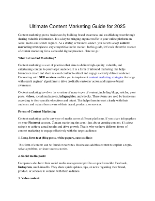 ultimate content marketing guide for 2025