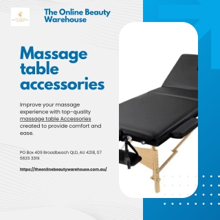 Massage table accessories