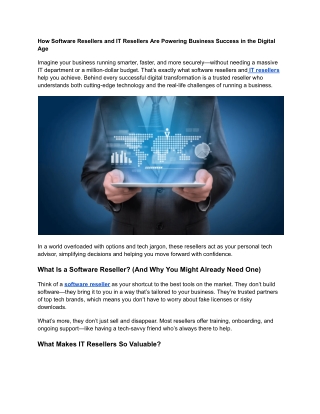How Software Resellers and IT Resellers Are Powering Business Success in the Digital Age