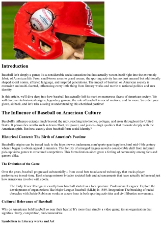 The Influence of Baseball on American Society