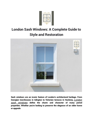 London Sash Windows_ A Complete Guide to Style and Restoration