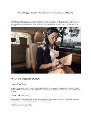 Book a Shopping Chauffeur_ The Ultimate Convenience for Luxury Shopping