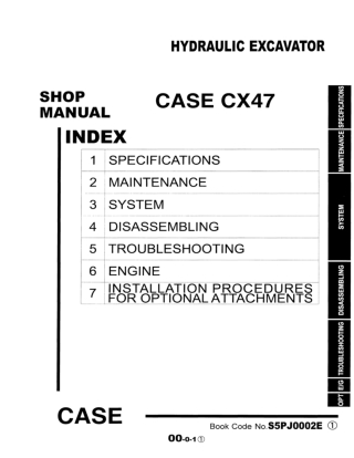 CASE CX47 Hydraulic Excavator Service Repair Manual Instant Download