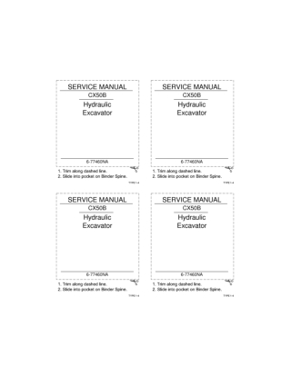 CASE CX50B Hydraulic Excavator Service Repair Manual Instant Download