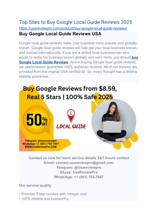 Top Sites to Buy Google Local Guide Reviews 2025