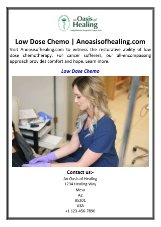 Low Dose Chemo  Anoasisofhealing.com