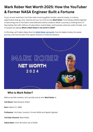 mark rober net worth 2025 how the youtuber former