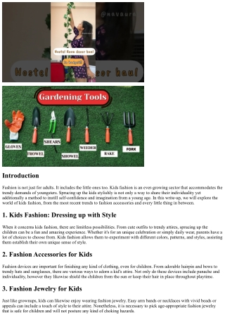 Kids Fashion: Sprucing Up the Youngsters stylishly