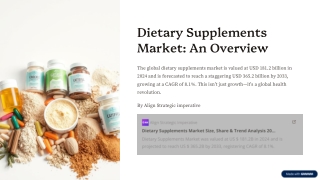 dietary supplements market an overview