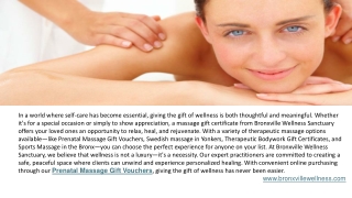 Therapeutic Bodywork Gift Certificates