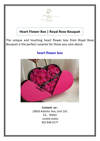 Heart Flower Box  Royal Rose Bouquet