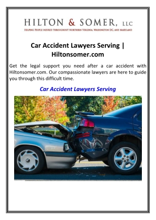Car Accident Lawyers Serving  Hiltonsomer.com