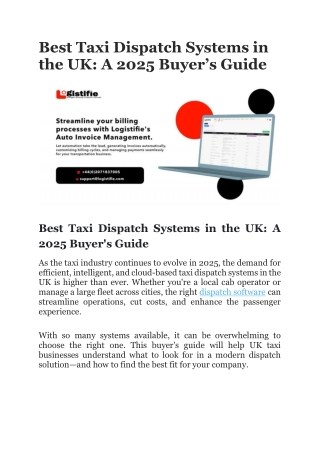 Best Taxi Dispatch Systems in the UK