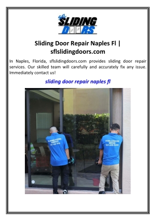 Sliding Door Repair Naples Fl  sflslidingdoors.com