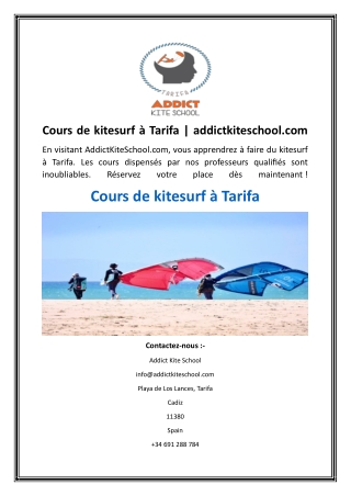 cours de kitesurf tarifa addictkiteschool com