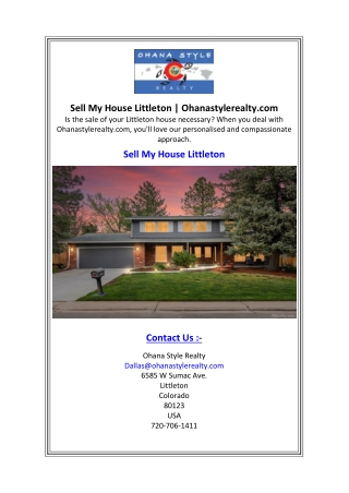 Sell My House Littleton Ohanastylerealty.com