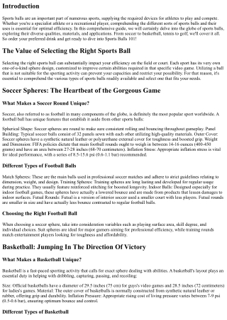 Sports Balls 101: An Overview to Different Kinds and Their Uses