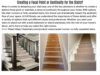 Creating a Focal Point or Continuity for the Stairs?