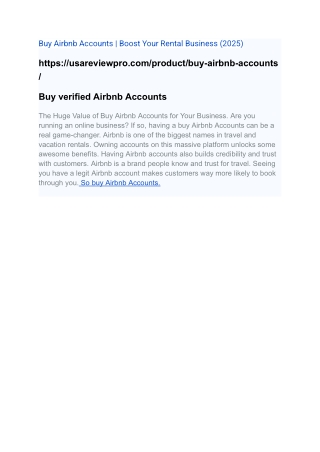 Buy Airbnb Accounts _ Boost Your Rental Business (2025)