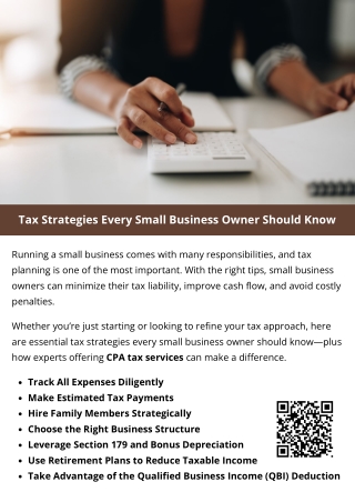 Tax Strategies Every Small Business Owner Should Know