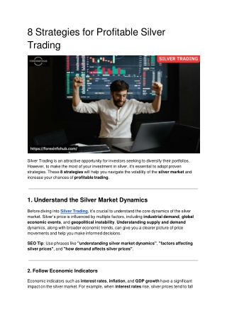 8 Strategies for Profitable Silver Trading