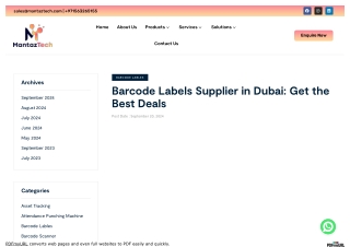 Barcode Labels Supplier in Dubai At Reasonable Price - Mantaz Technologies