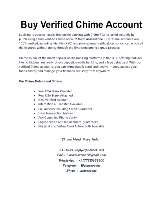 Buy Verified Chime Account