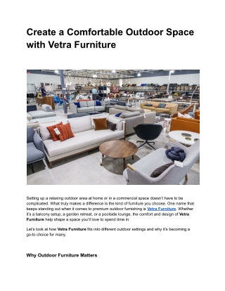 Easy Choices for a Comfortable Home with Vetra furniture