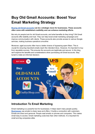 Buy Old Gmail Accounts_ Boost Your Email Marketing Strategy