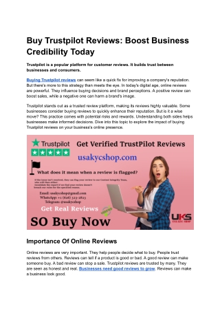 Buy Trustpilot Reviews_ Boost Business Credibility Today