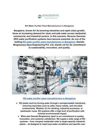 RO Water Purifier Plant Manufacturers in Bangalore (1)