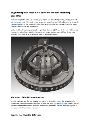 Five Axis Machining