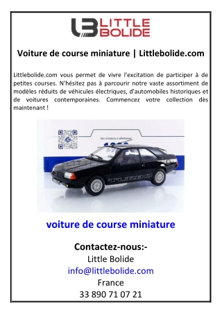 Voiture de course miniature | Littlebolide.com