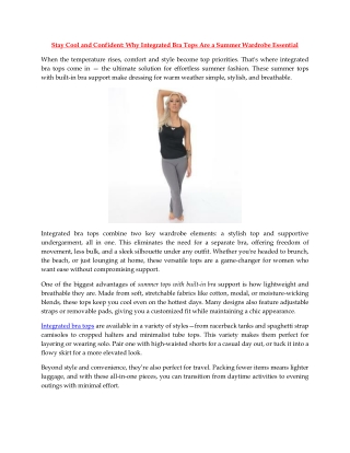 Stay Cool and Confident Why Integrated Bra Tops Are a Summer Wardrobe Essential