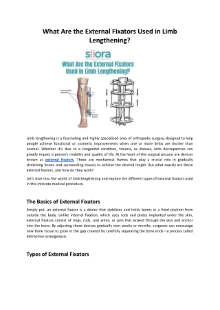What are the external fixators used in limb lengthening