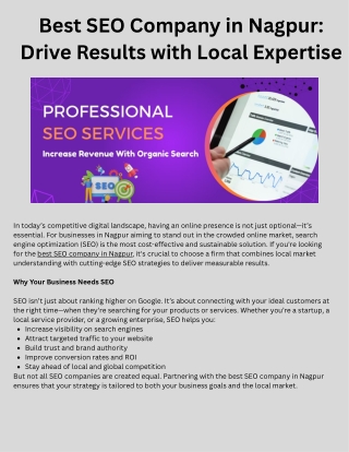 Best SEO Company in Nagpur Drive Results with Local Expertise