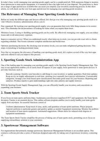 Finest Apps and Devices for Managing Your Sporting Goods Inventory