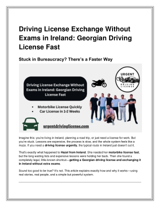 Driving License Exchange Without Exams in Ireland_ Georgian Driving License Fast