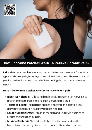 How Lidocaine Patches Work To Relieve Chronic Pain?
