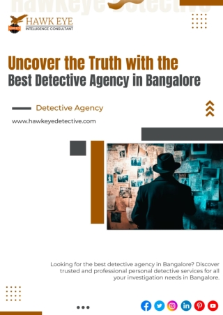 Uncover the Truth with the Best Detective Agency in Bangalore