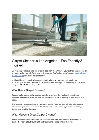 Post 16 - Carpet Cleaner in Los Angeles – Eco-Friendly & Trusted