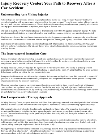Injury Recovery Center
