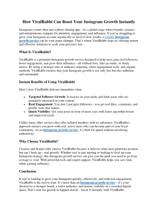 How ViralRabbi Can Boost Your Instagram Growth Instantly