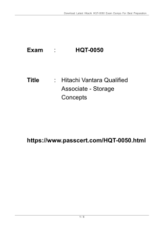 Hitachi Storage Concepts HQT-0050 Dumps