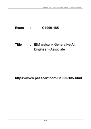 download ibm c1000 185 exam dumps for best