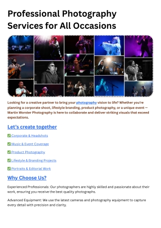 Professional Photography Services for All Occasions