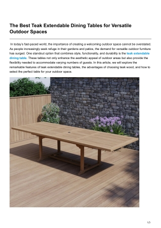 The Best Teak Extendable Dining Tables for Versatile Outdoor Spaces