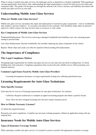 when it comes to mobile auto glass services