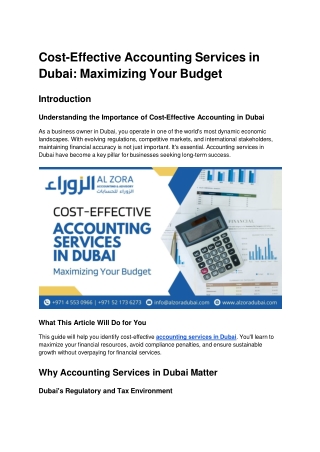 Cost-Effective Accounting Services in Dubai_ Maximizing Your Budget