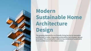 Modern Sustainable Home Architecture Design in India  Shree Constructions & interior